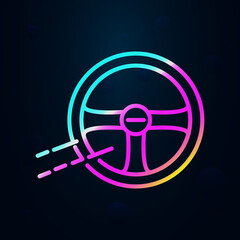 Poster - Steering wheel nolan icon. Simple thin line, outline vector of speed icons for ui and ux, website or mobile application