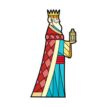 Isolated Magic King In Stained Glass - Vector