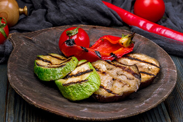 Wall Mural - grilled vegetables on a plate
