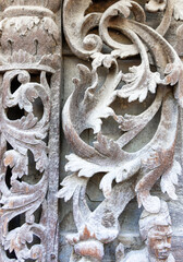 Canvas Print - Décoration du monastère Shwe In Bin à Mandalay, Myanmar