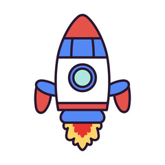 Wall Mural - Isolated space rocket icon. Travel to space - Vector