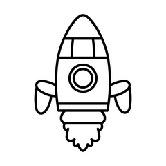 Wall Mural - Isolated space rocket icon. Travel to space - Vector