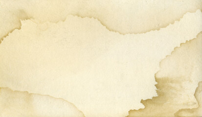 Texture of an old paper with water stains as a background