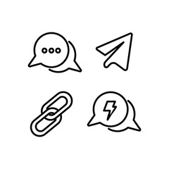 Poster - Linear direct message social media icons design isolated on white background