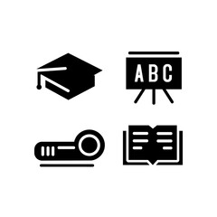 Poster - Silhouette education icons design isolated on white background