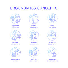 Wall Mural - Ergonomics concept icons set