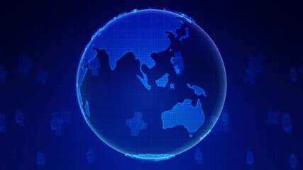 Wall Mural - 3D World News Background Loop