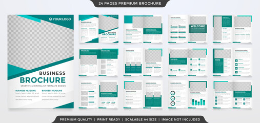 Wall Mural - set of brochure template with abstract style and minimalist layout use for annual report and business proposal 