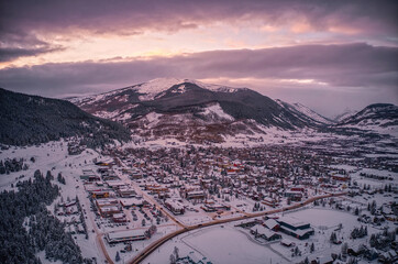 Canvas Print - Aerial View of the Ski Resort Town of Crested Butte, Colorado