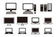 PC Mac desktop notebook laptop server computer hardware - vector shapes images