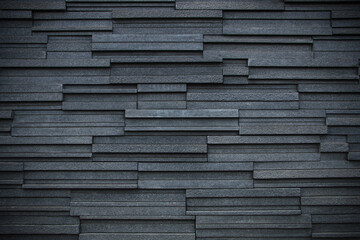 Poster - dark black modern brick wall for pattern and background