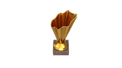 Wall Mural - 3D render of Gold Trophy Cup isolated on white