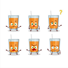 Sticker - Cartoon character of orange juice with what expression