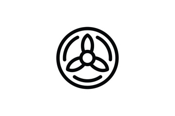 Sticker - Factory Outline Icon - Turbine