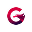 letter c logo with eagle concept