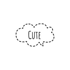 Wall Mural - ''Cute'' Lettering