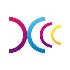 Poster - colors half circles company logo colorful design icon