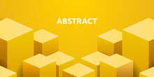 Abstract Modern 3d Geometric Yellow Shape Background	