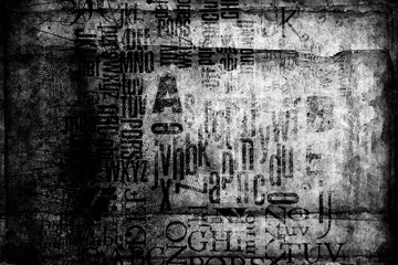 Wall Mural - Abstract grunge lettering background. Urban art illustration. Cyberpunk style	
