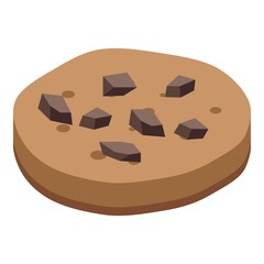 Wall Mural - Chocolate cookies icon. Isometric of chocolate cookies vector icon for web design isolated on white background