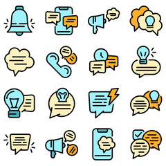 Poster - tips icons set. outline set of tips vector icons thin line color flat on white