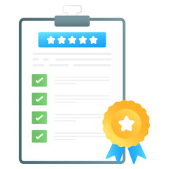 Wall Mural - 
Flat gradient vector of quality assurance, checklist rating report 
