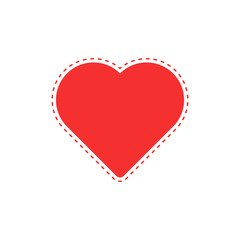 Wall Mural - red beautiful heart with thin line icon on white background stock vector illustration.