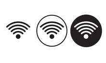 

Wifi Icon Black Outline Logo For Web Site Design 
And Mobile Dark Mode Apps 
Vector Illustration On A White Background