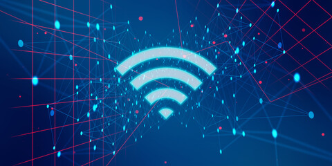 Poster - 2d illustration WiFi symbol sign

