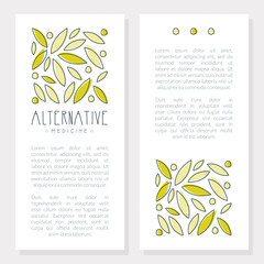 Sticker - Alternative Medicine Card, Homeopathy, Naturopathy, Holistic Medicine Banner, Flyer, Brochure with Text Vector Illustration