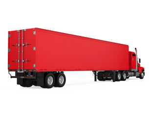 Wall Mural - Red Trailer Truck Isolated