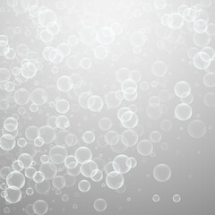 Random soap bubbles abstract background. Blowing b