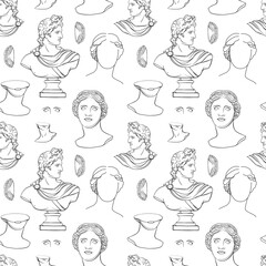 antique sculpture seamless print for print