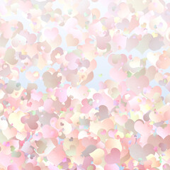 abstract soft background with multicolored hearts