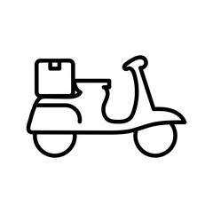 Sticker - motorcycle vehicle with box delivery line style