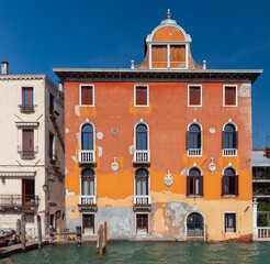 Venice. Old houses over the canal.