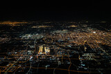 Fototapeta Londyn - Beijing, capital of China, aerial view during night time, including Beijing Capital International Airport and streets are illuminated 