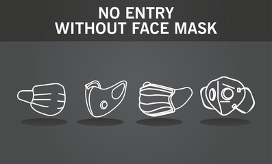 Wall Mural - bundle of four medical face masks and lettering