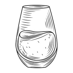 Sticker - wine day, glass cup drink celebration hand drawn design