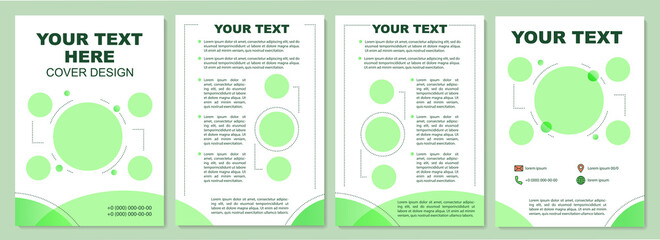 Light green brochure template for creative presentation. Round sections. Flyer, booklet, leaflet print, cover design with text space. Vector layouts for magazines, annual reports, advertising posters