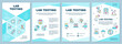 © bsd studio - Lab testing brochure template. Procedure performed to detect diseases. Flyer, booklet, leaflet print, cover design with linear icons. Vector layouts for magazines, annual reports, advertising posters