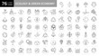 Vector Ecology and Green Energy Power Line Outline Icon Set. Pixel Perfect Editable Stroke