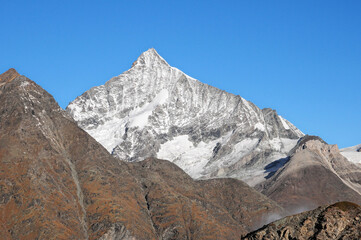 Wall Mural - The north face of the Weisshorn seen from Sunnegga.