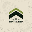 Bootcamp Fitness Body Workout Training Extreme Sport Outdoor Rough Vector Concept Design On Grunge Background