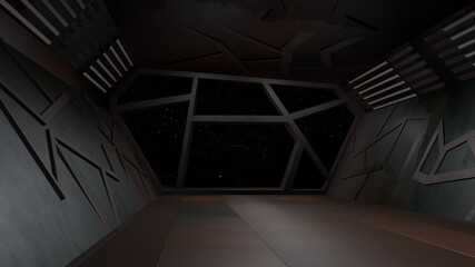 Wall Mural - Space environment, ready for comp of your characters 3D rendering