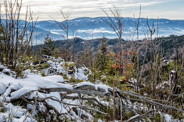 Seasonal view from mountain range of Low Tatras, Slovakia