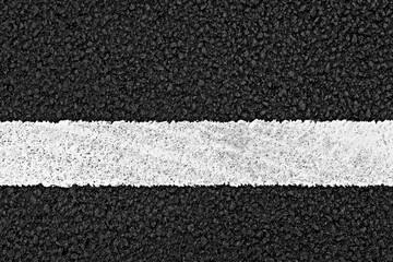 New clean seamless asphalt texture background with a straight white painted line shot from above.