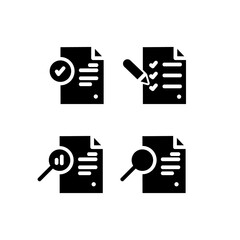 Fototapete - Silhouette audit document icons design isolated on white background
