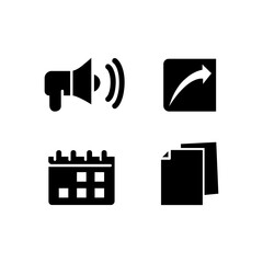 Fototapete - Silhouette mobile application icons design isolated on white background
