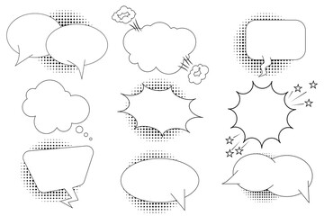 Poster - Vintage black white bubble speech. great design for any purposes. Talk bubble. Communication icon symbol. Stock image. EPS 10.